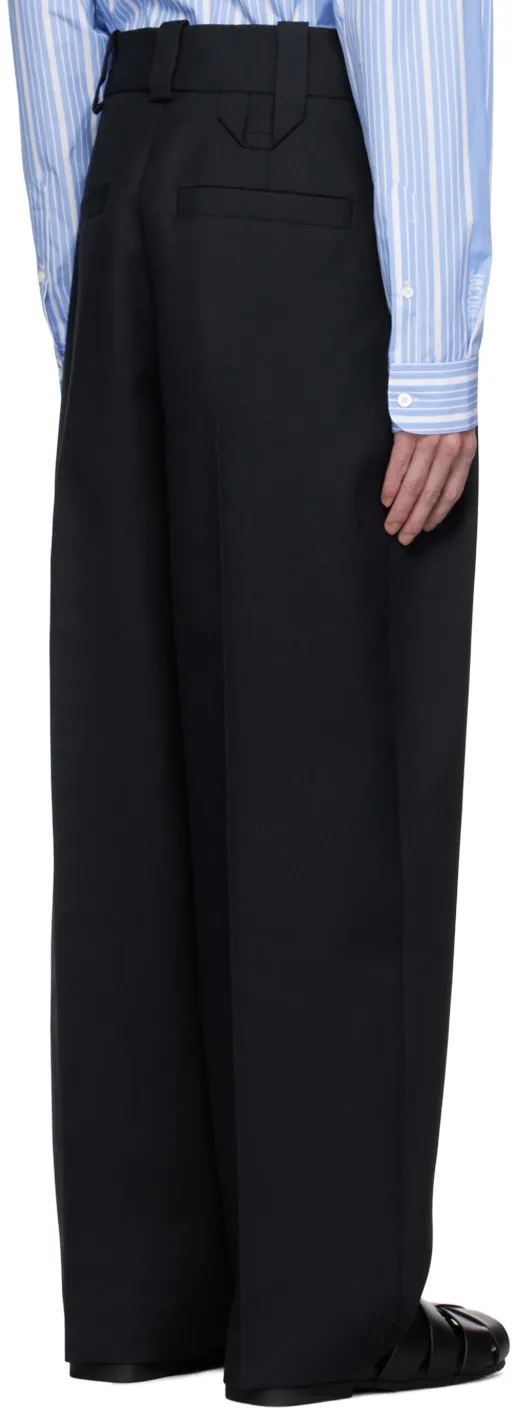 Curved Pleated Trousers