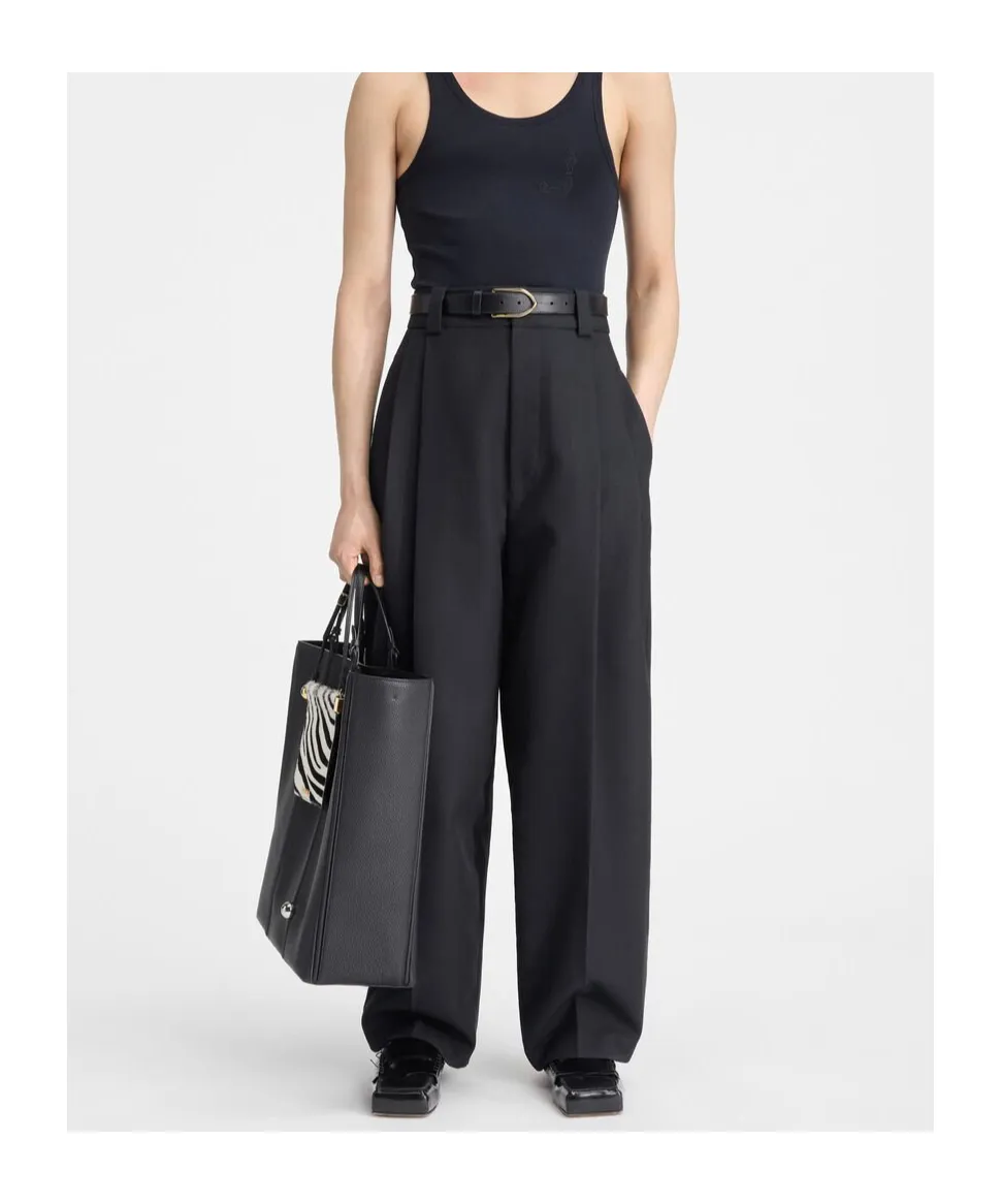 Curved Pleated Trousers