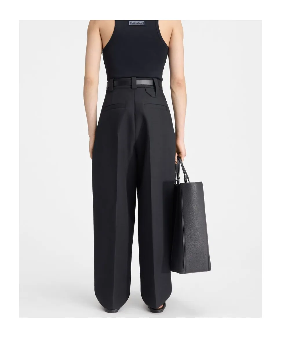 Curved Pleated Trousers