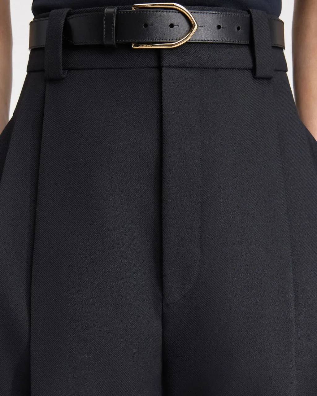 Curved Pleated Trousers