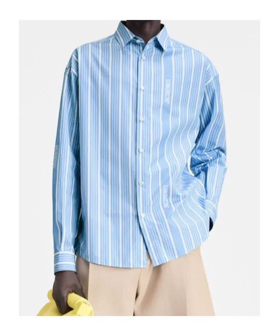 Striped Collared Long-Sleeve Shirt