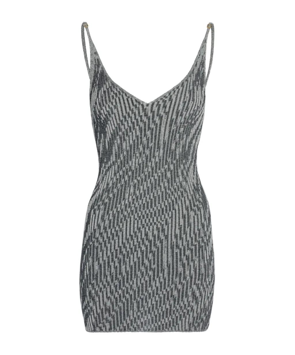 Zebra Jacquard Mini Dress