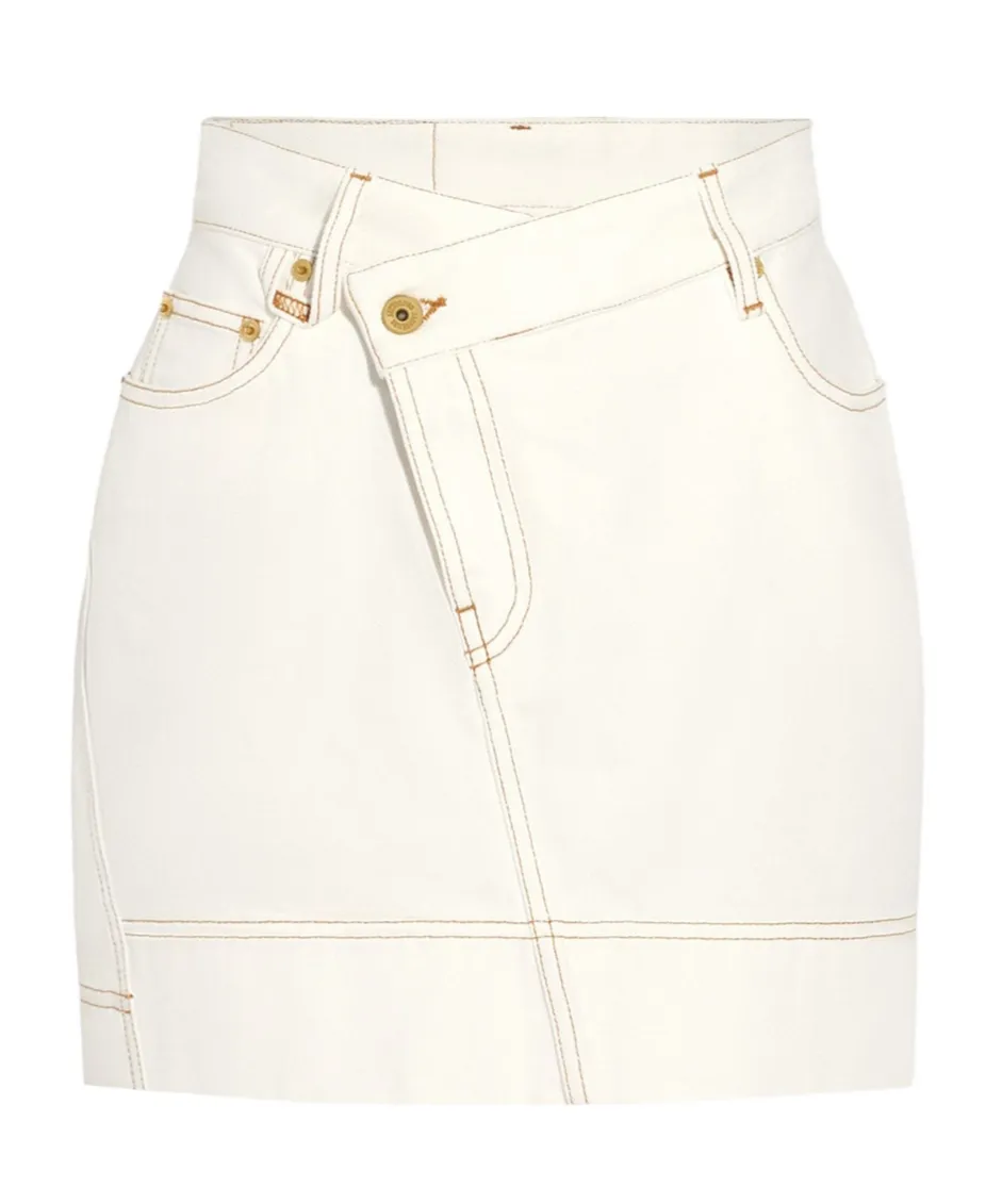 Asymmetric Mini Jean Skirt