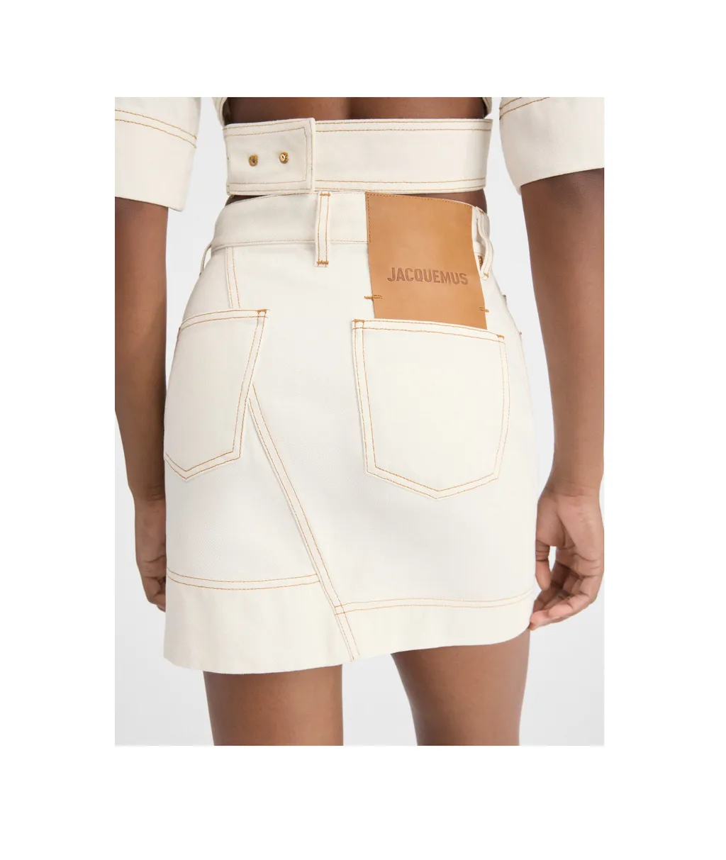 Asymmetric Mini Jean Skirt
