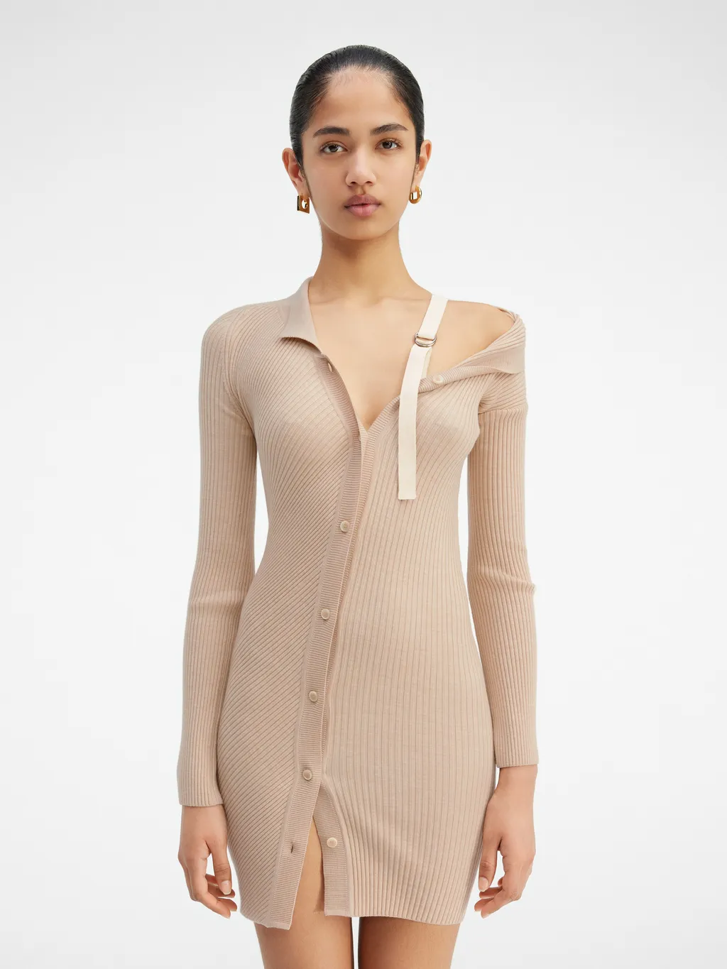 La Robe Maille Colin Ribbed Mini Dress
