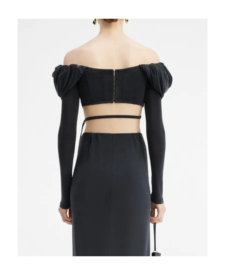 Ruffled Off-Shoulder Crop Top