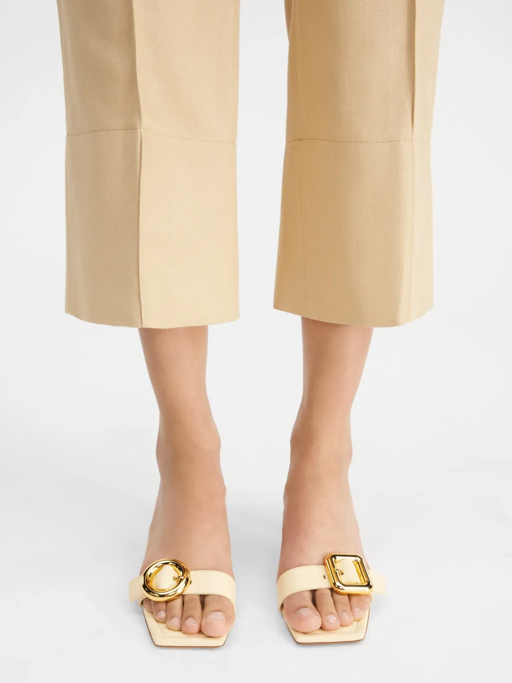 Square-Headed High-Heeled Sandals