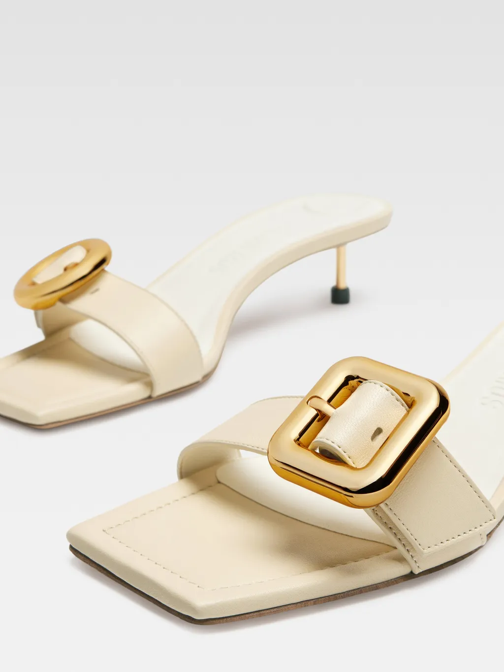 Square-Headed High-Heeled Sandals