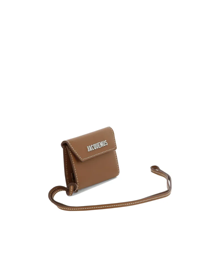 Logo Lettering Neck Strapped Wallet