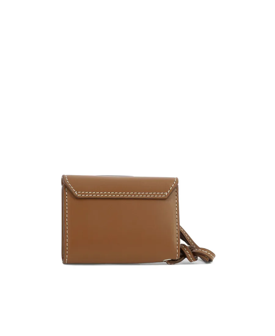Logo Lettering Neck Strapped Wallet