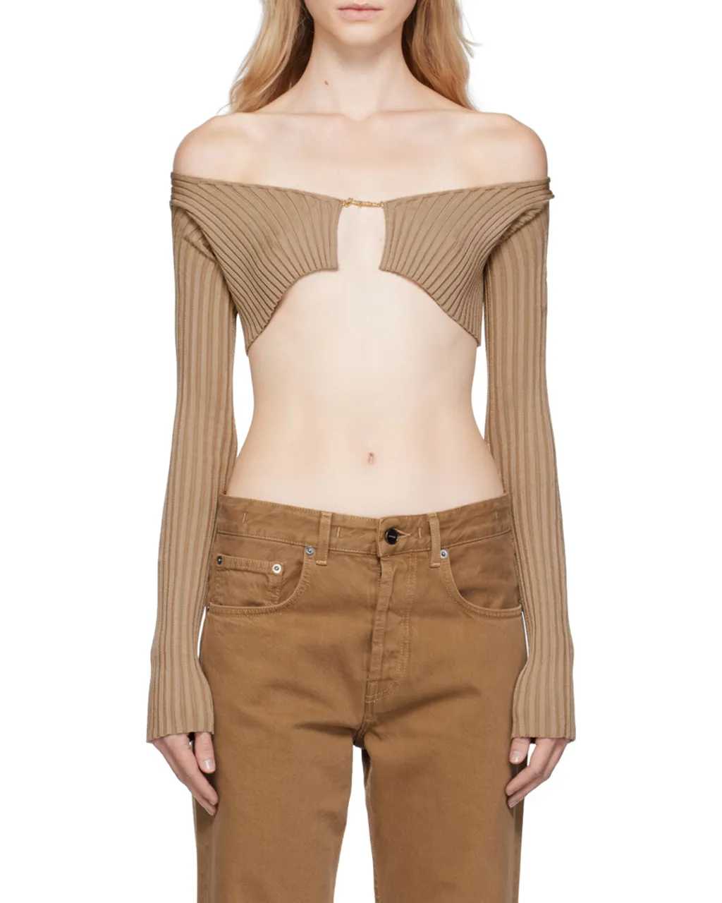 Ribbed Knit Cropped Cardigan