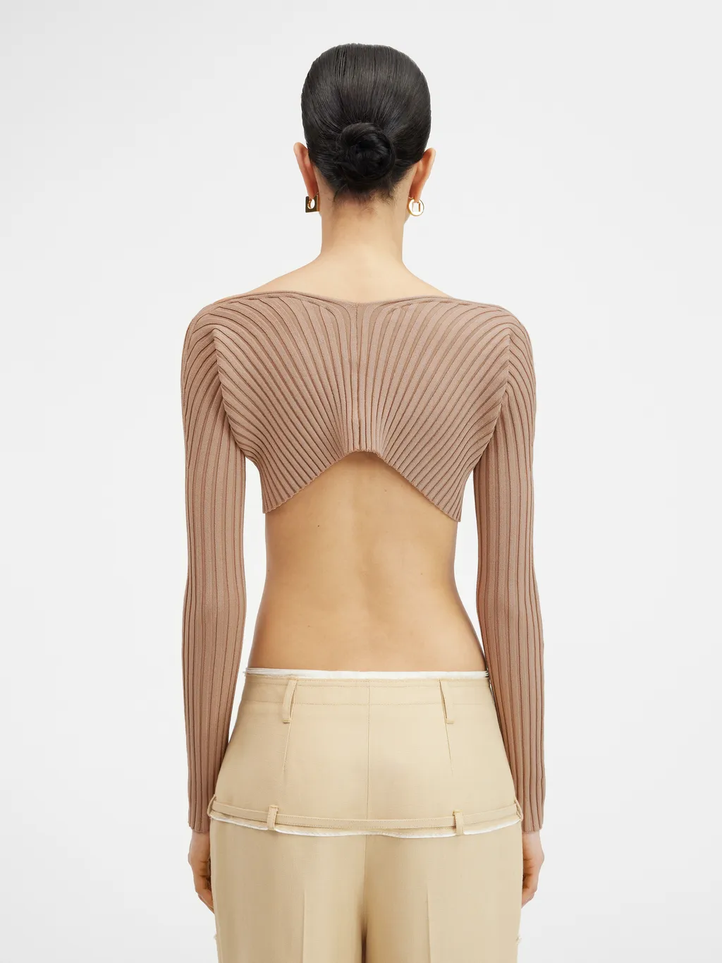 Ribbed Knit Cropped Cardigan