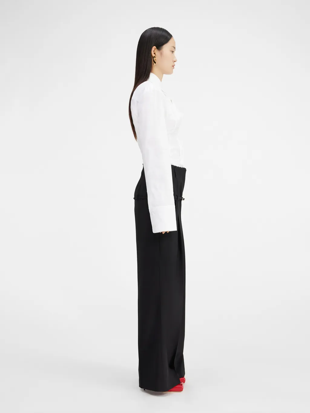 Belted Wide-Leg Pants