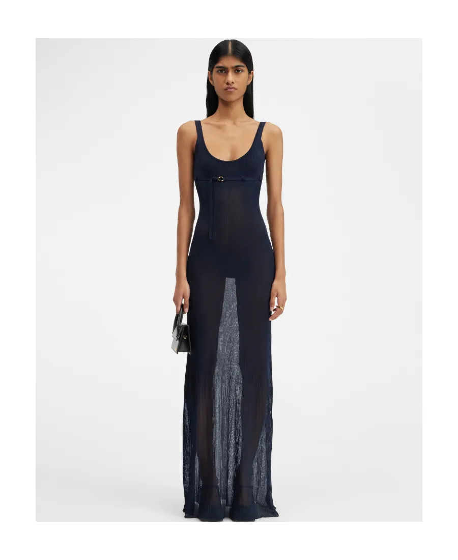 Belted Long Knit Dress