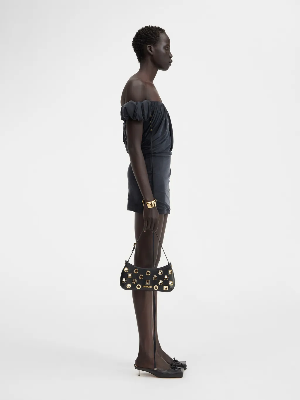 Asymmetric Draped Mini Dress
