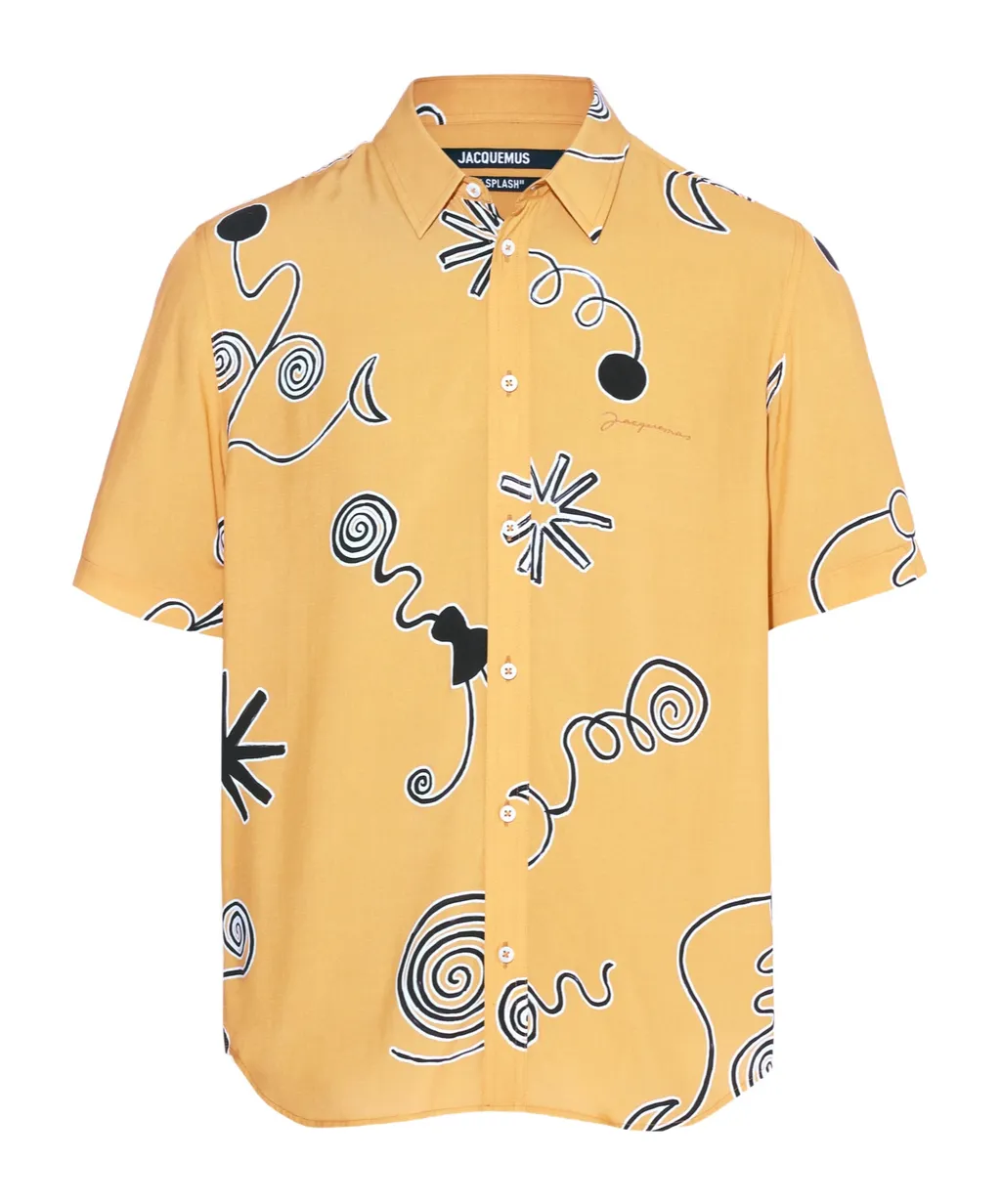 Arty Spiral Print Short-Sleeve Shirt