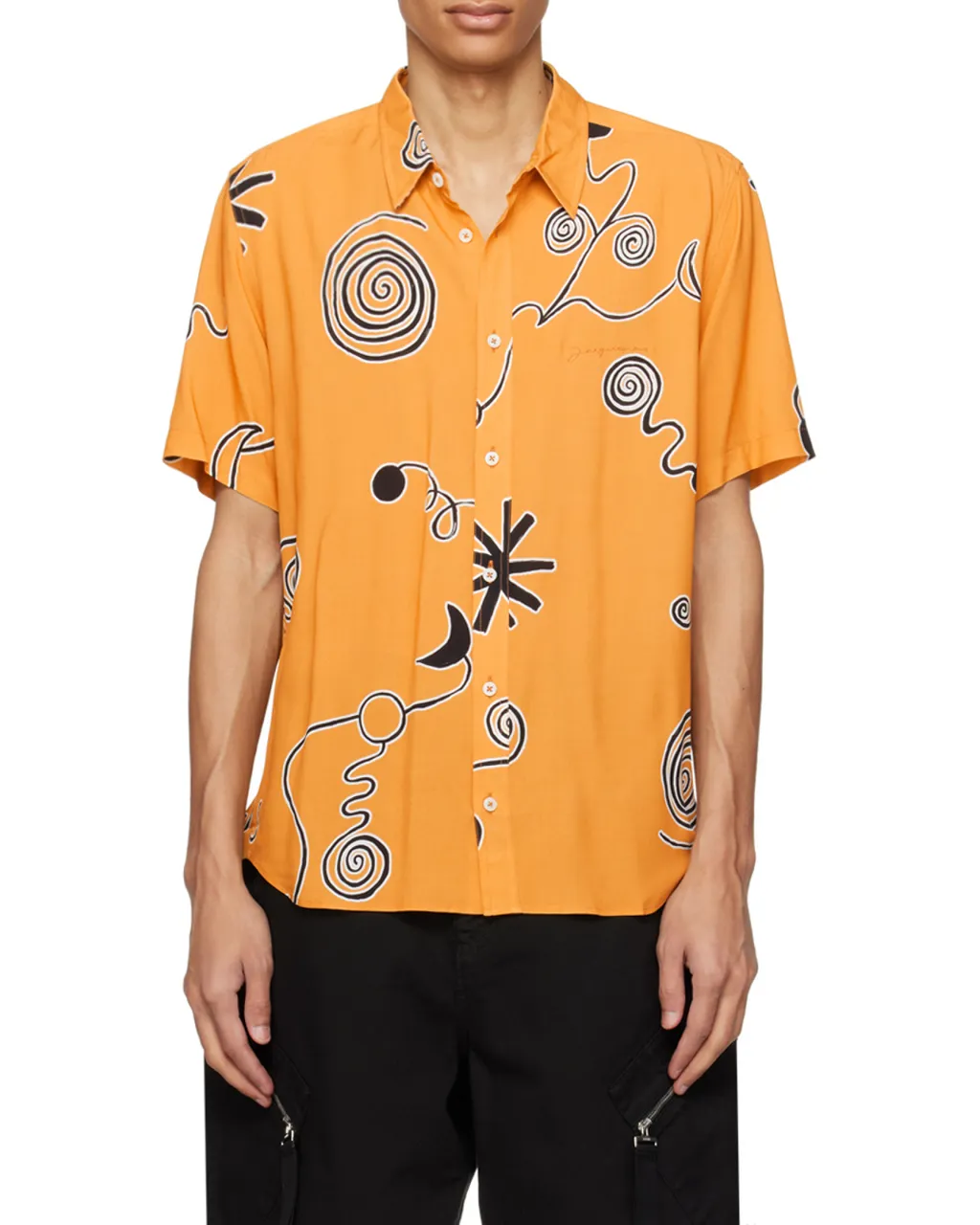 Arty Spiral Print Short-Sleeve Shirt