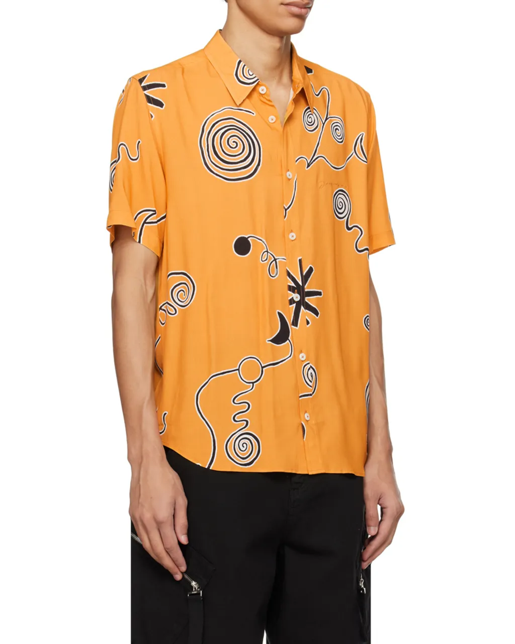 Arty Spiral Print Short-Sleeve Shirt