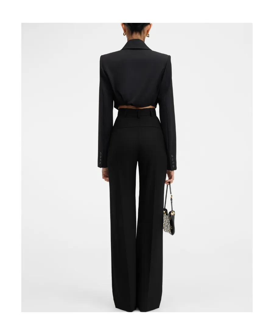 Belt-Loop Wool Casual Pants