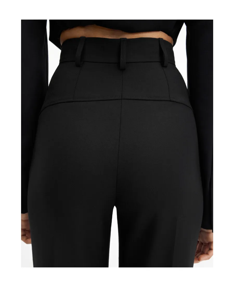 Belt-Loop Wool Casual Pants