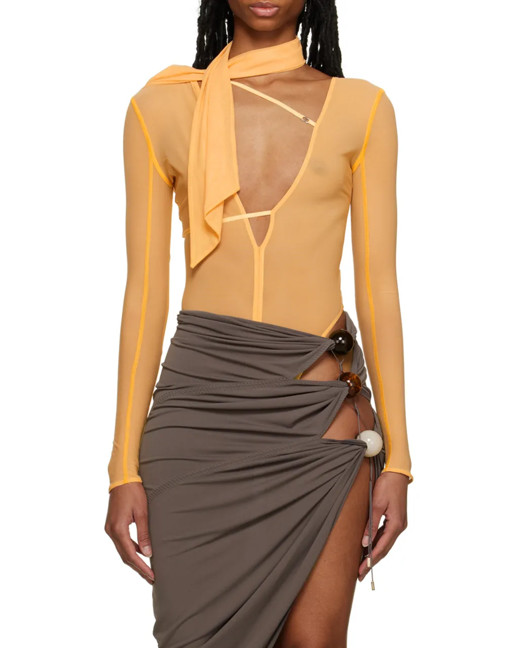 Le Body Abanaba Asymmetric Strappy Bodysuit