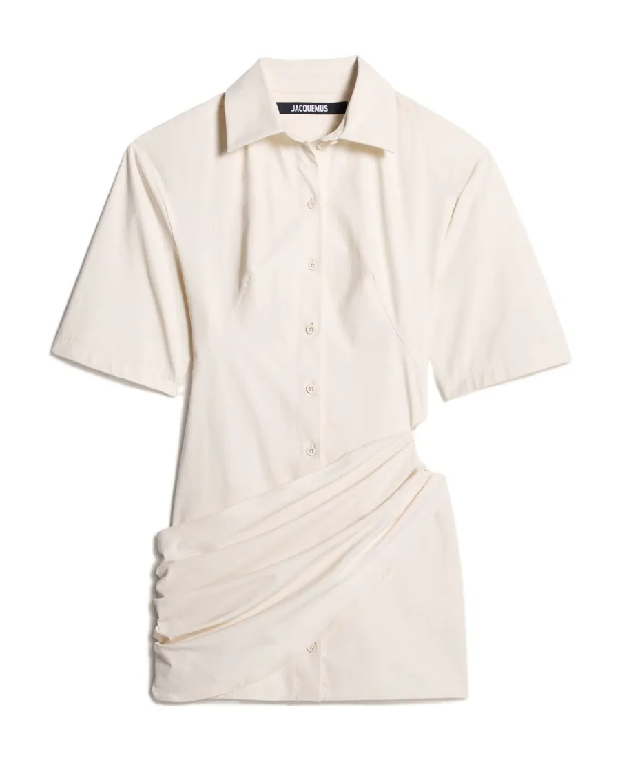 Camisa Draped Mini Shirt Dress