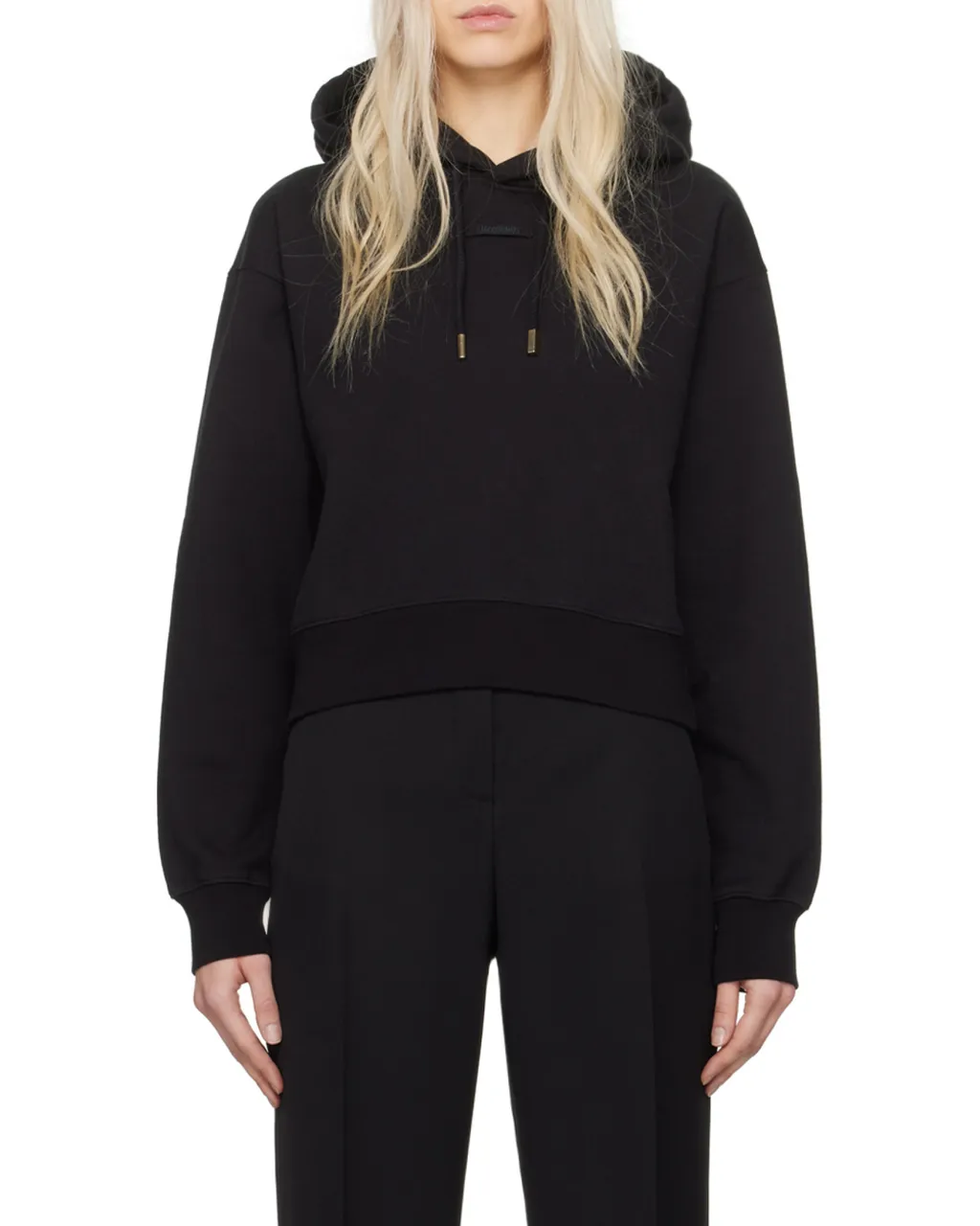 Logo Patch Drawstring Hoodie