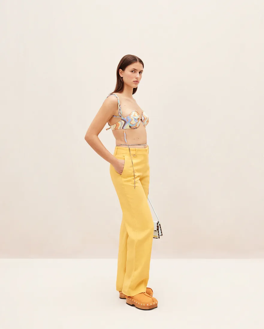 Stitched Pleated Trousers