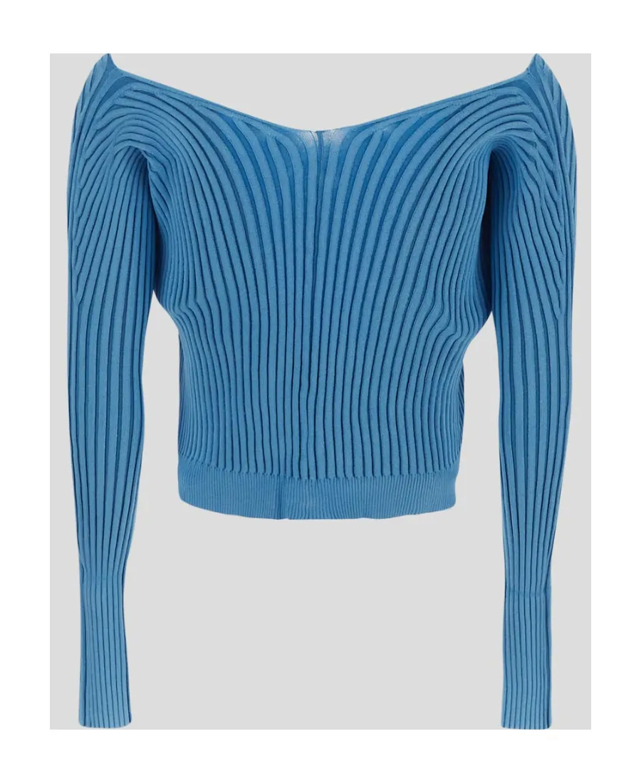 Logo-Plaque Ribbed-Knit Cardigan