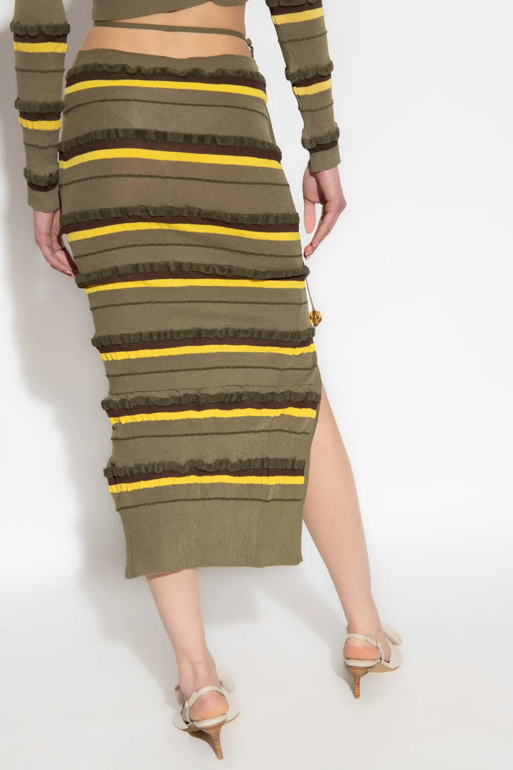 Asymmetric Striped Skirt