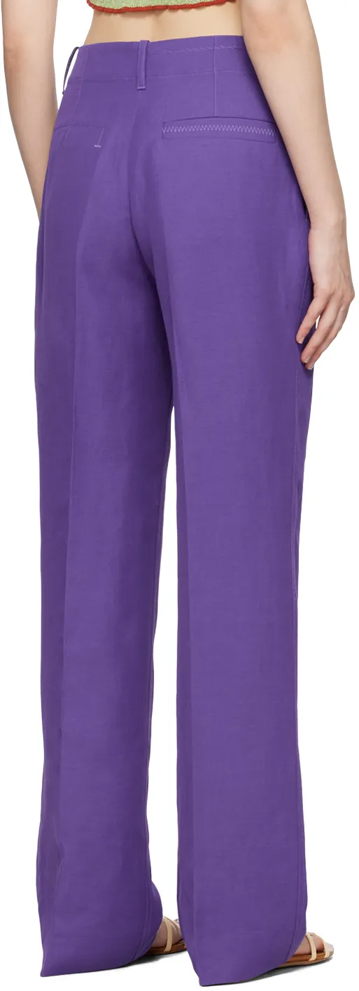 Mid-Rise Straight-Leg Trousers