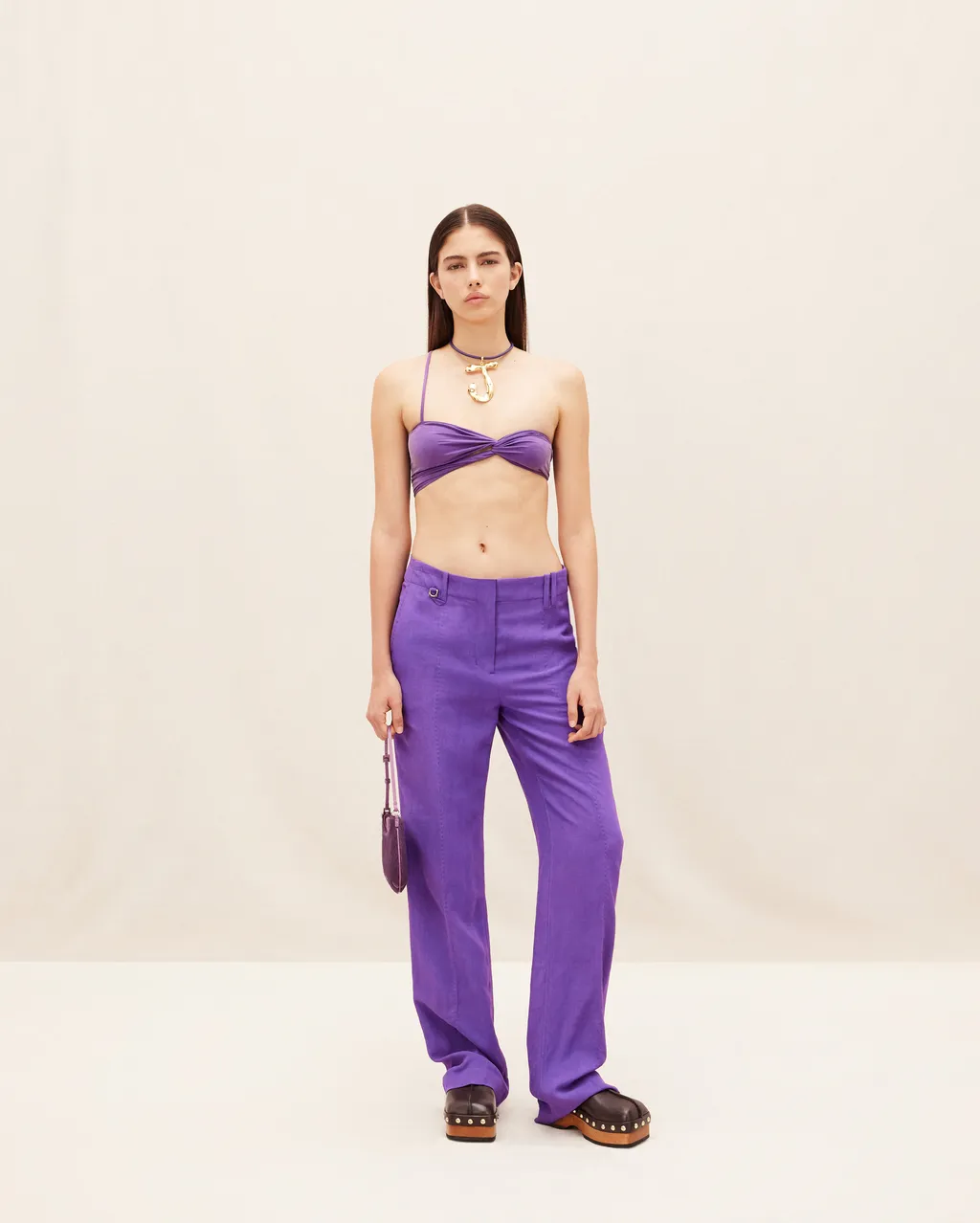 Mid-Rise Straight-Leg Trousers