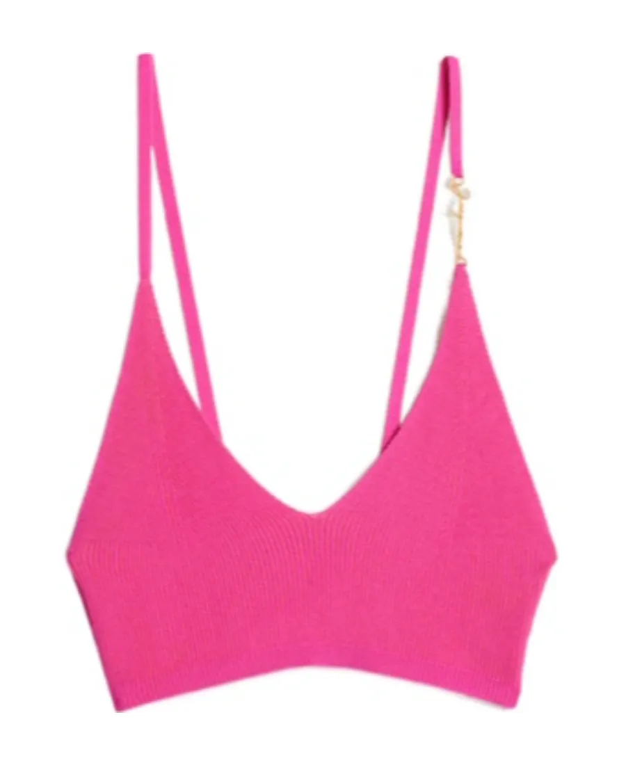 Pralu Logo-Plaque Cropped Top