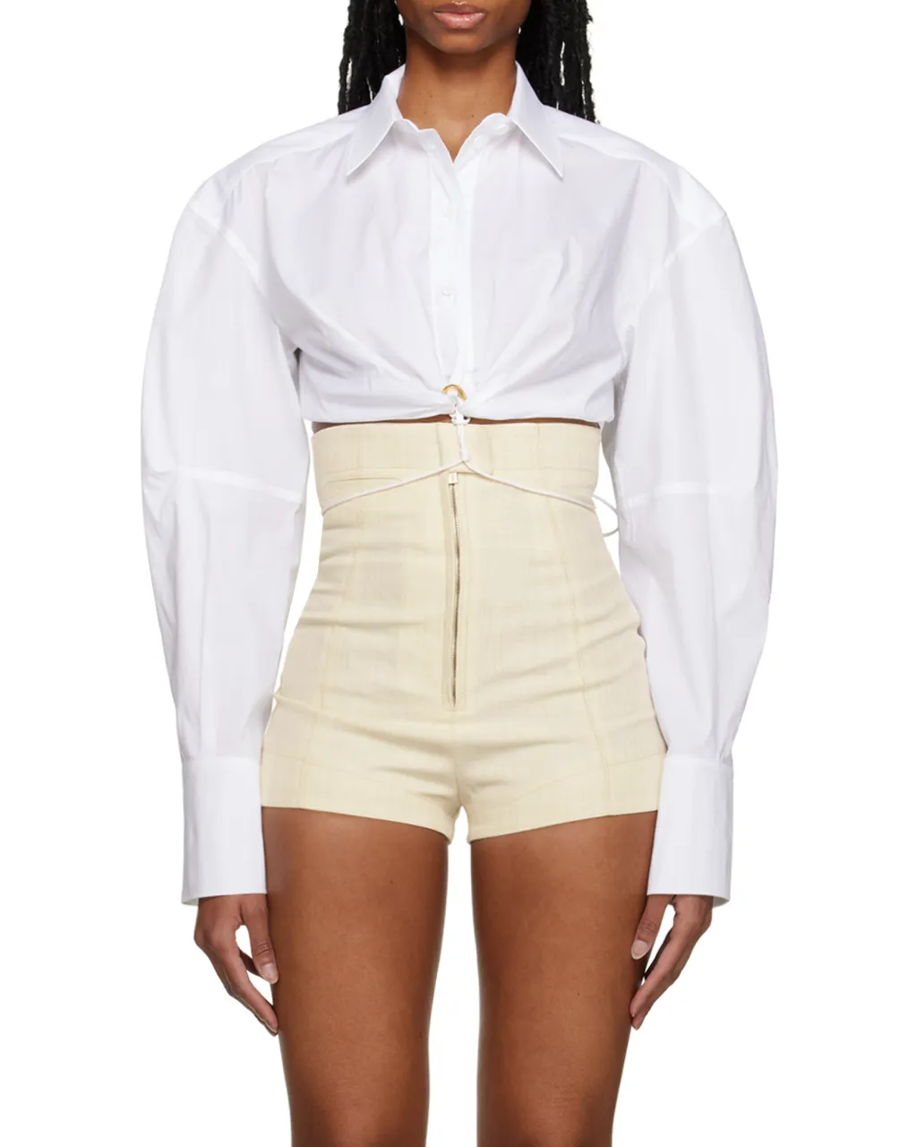 Long-Sleeve Crop Shirt