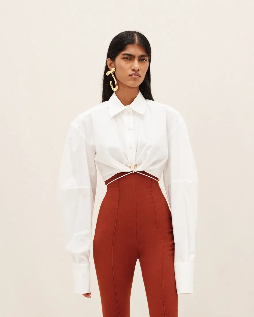 Long-Sleeve Crop Shirt