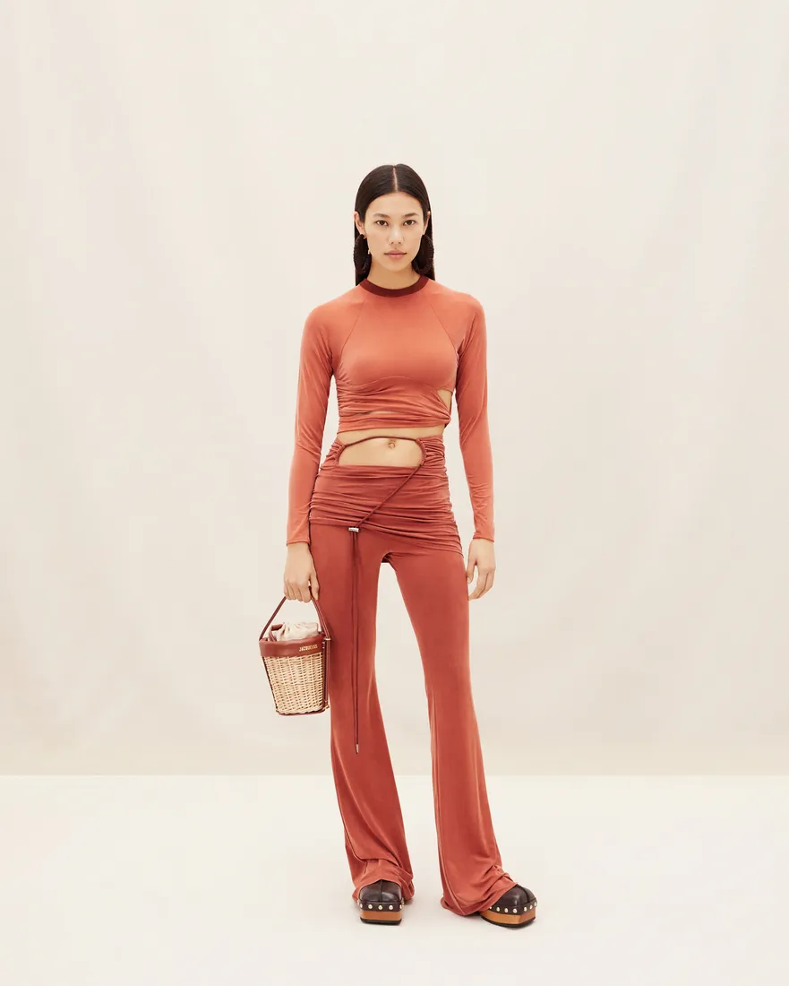 Knotted Cut-Out Cropped Top