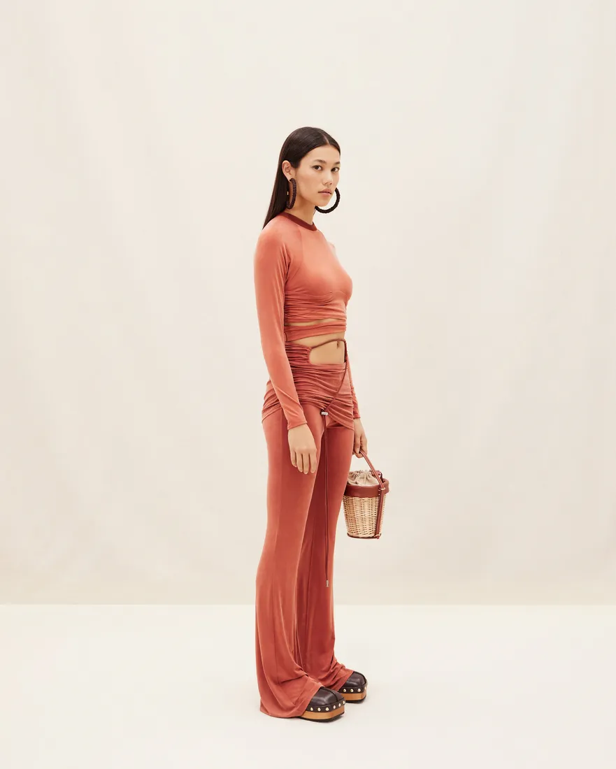Knotted Cut-Out Cropped Top