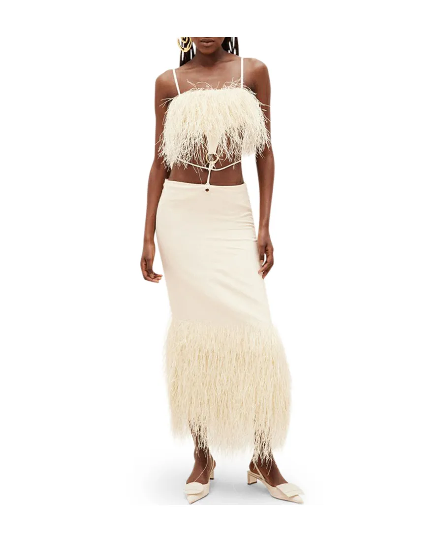 La Robe Raphia Cut-Out Open Back Midi Dress