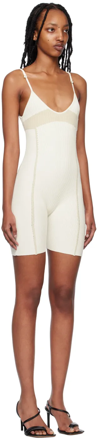 Rib-Knit Panelled Playsuit