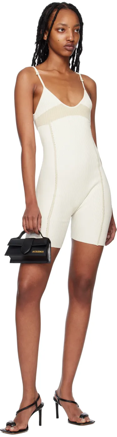 Rib-Knit Panelled Playsuit