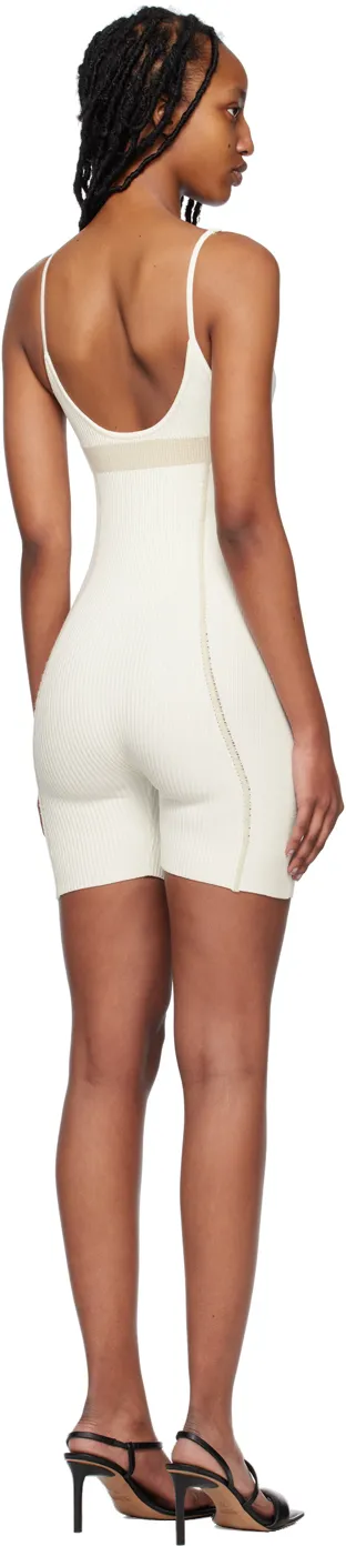 Rib-Knit Panelled Playsuit