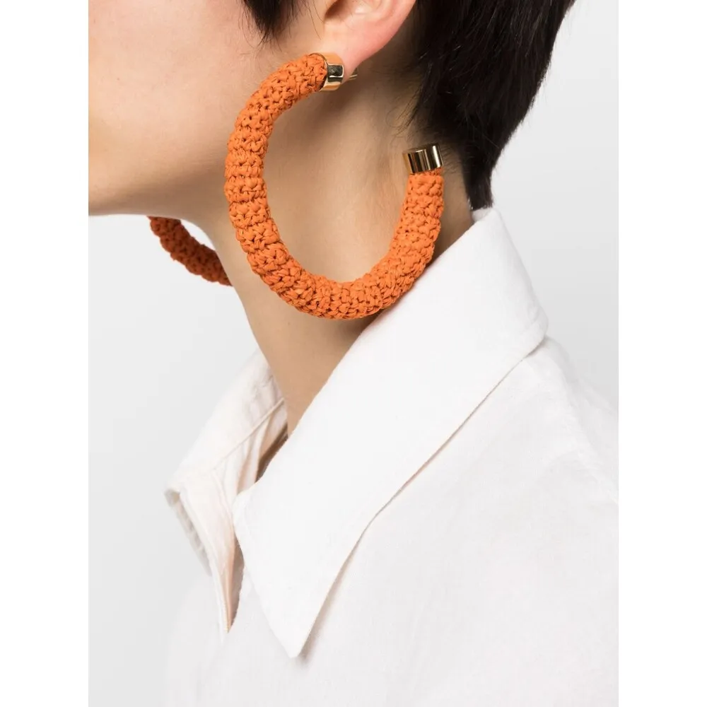 Les CrÉOles Raphia Hoop Earrings