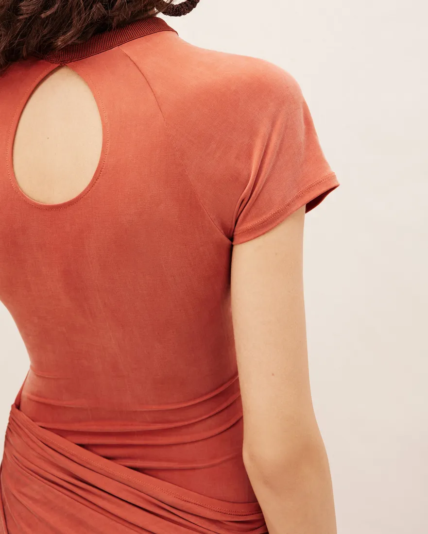 La Robe Espelho Cut-Out Draped Minidress