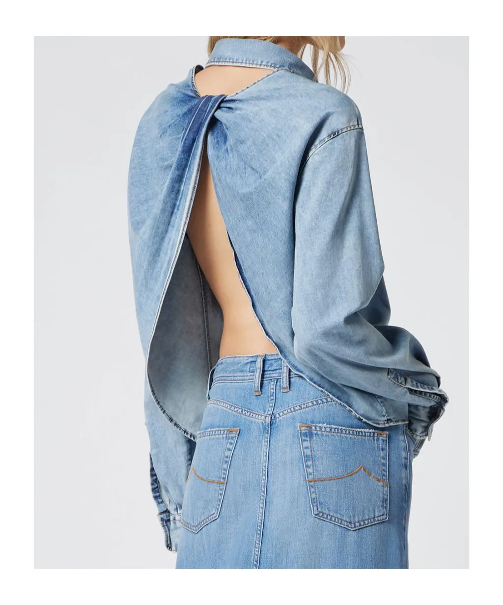 Logo Embroidered Twisted Shirt