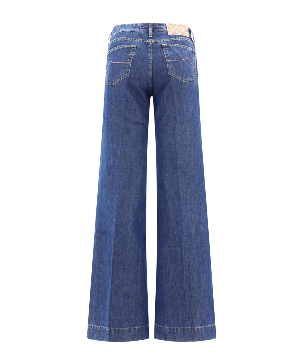 Logo-Patch Wide-Leg Jeans