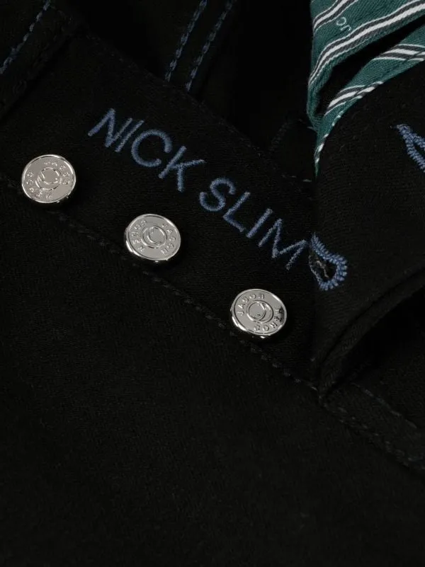 Logo Embroidered Low-Rise Jeans