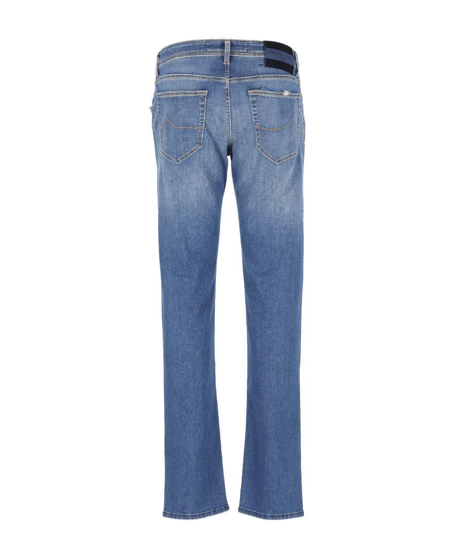 Nick Logo Patch Straight-Leg Jeans