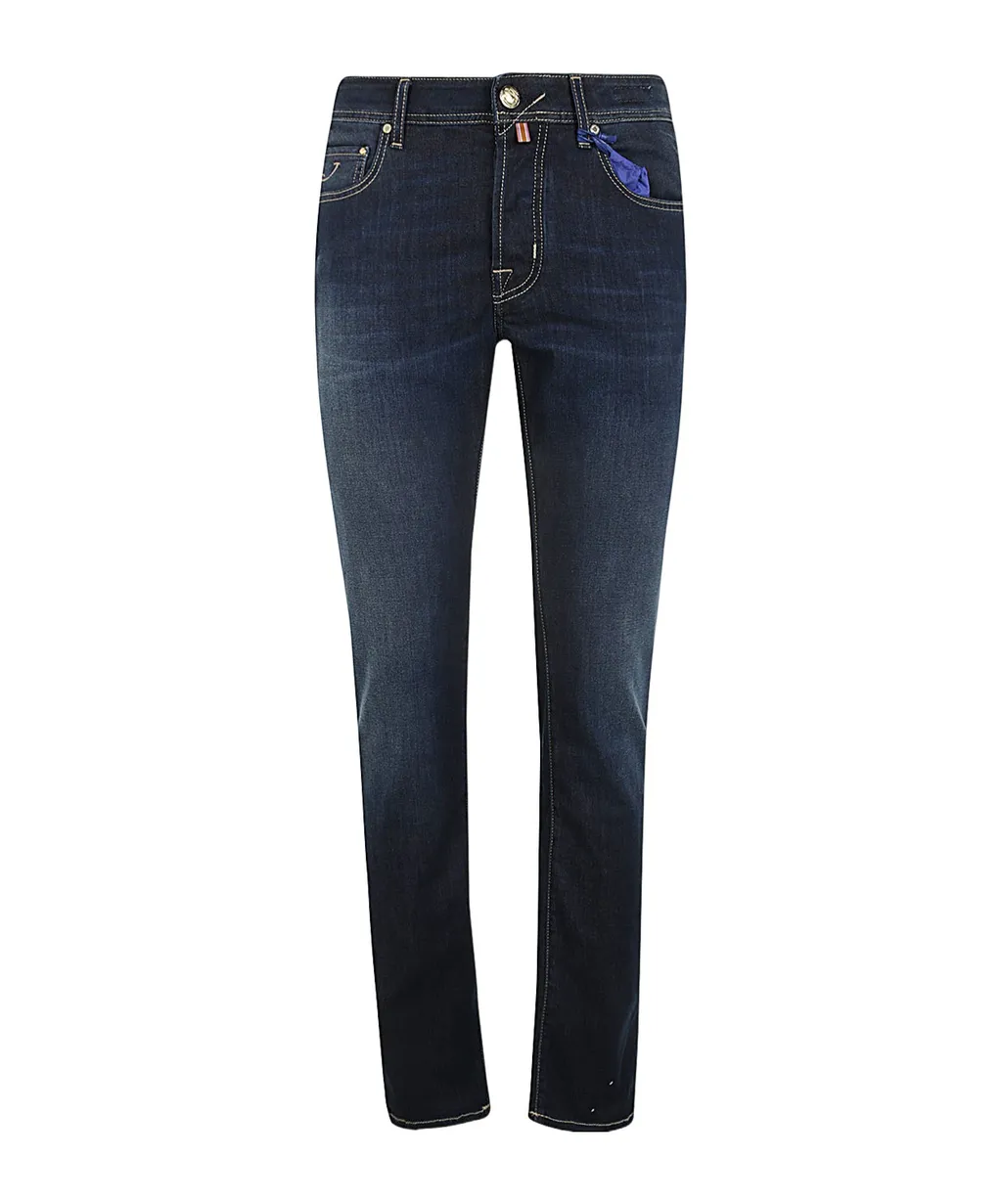 Bard Logo Embroidered Slim-Fit Jeans