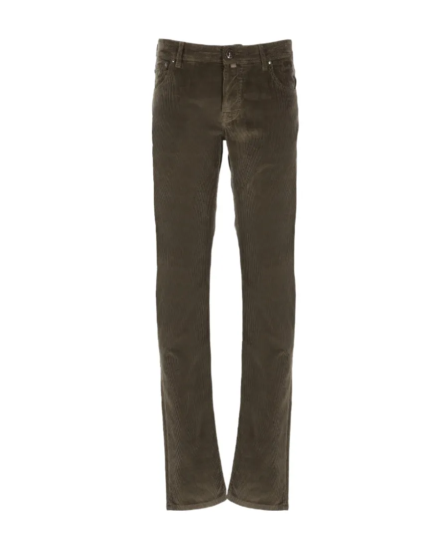 Logo Patch Low-Rise Corduroy Trousers