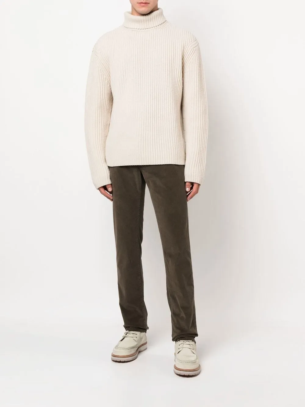 Logo Patch Low-Rise Corduroy Trousers